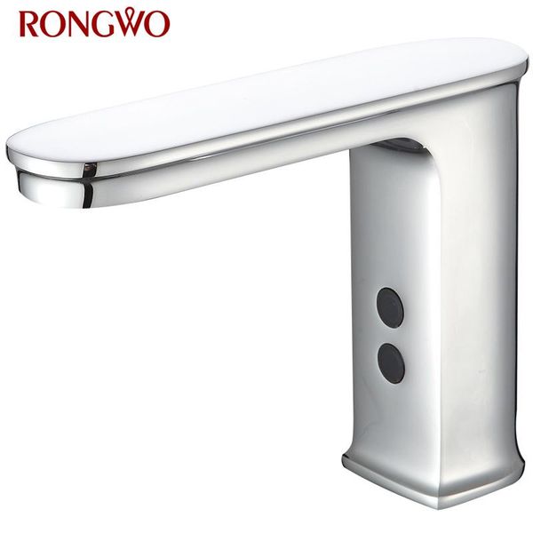 

bathroom sink faucets rongwo automatic touch-sensor water saving inductive electric tap cold touchless battery power