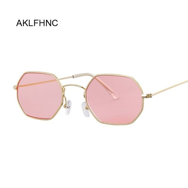 

metal frame square sunglasses small-frame vintage sun glasses female ocean blue pink clear sunglass for women retro eyeglasses, White;black
