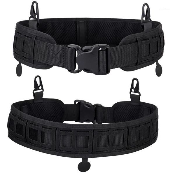 

waist support tactical belts nylon 1000d molle belt camouflage combat girdle training hunting accessories1, Black;gray