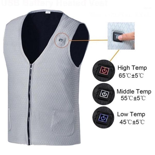 

outdoor t-shirts 1 pcs heated vest usb charging thermal / 55 xxxxl jacket xl/ xxl/ sleeveless degree xxxl/ m/ for campi k9b71, Gray;blue