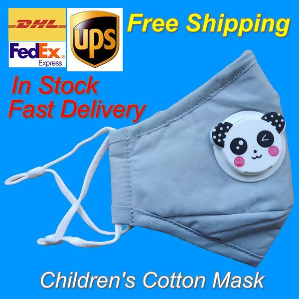 

ups child kids dhl fedex fast children cotton mask with cartoon respirator valve