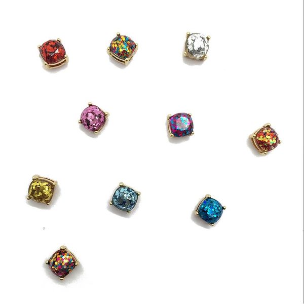 

2020 shipping new design square glitter sweet earring stud, party cute earring, elegant earring, selling factory earring, Golden;silver