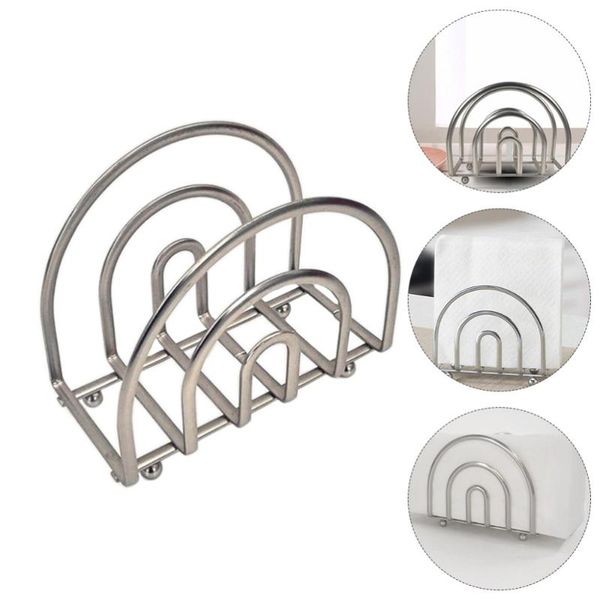

napkin rings 1pc kitchen holder iron tissue shelf table paper storage rack silver