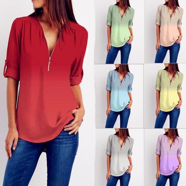 

2020 spring autumn women blouses colors zipper beboho ruffles full long sleeve casual big large pluse sizes shirts1, White