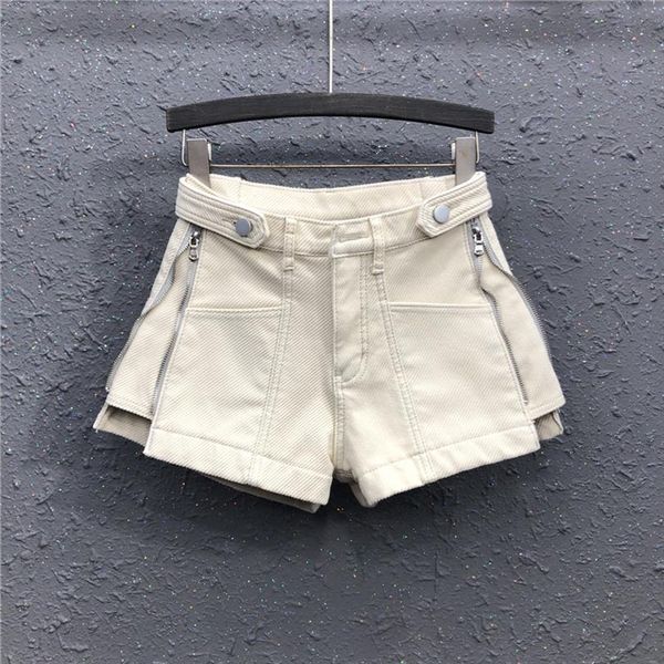 

woman shorts high waist cotton a line wide leg short jeans korean style smoky gray female loose denim short trousers 2020 summer, White;black