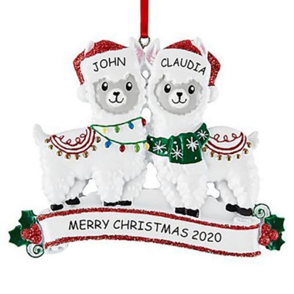 

diy cute alpaca family name of pvc tree hanging pendant christmas ornament