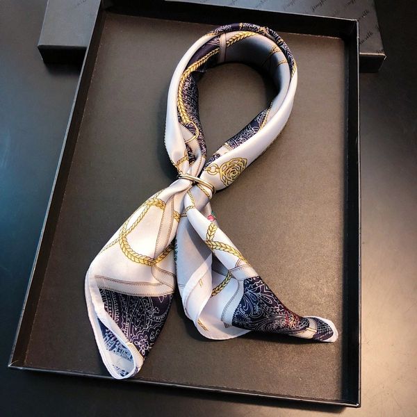 

100% mulberry silk crepe satin joplin small square scarf temperament-elegant soft comfortable kiss size 50*50, Blue;gray