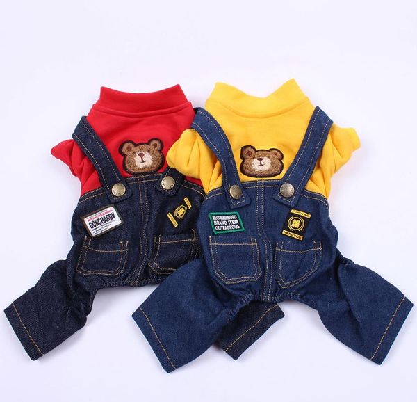

new pet jumpsuit rompers dog hoodie denim coat t-shirt cat puppy jacket autumn/winter clothes apparel