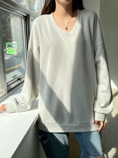 

dazy drop shoulder ribbed knit sweatshirt s0el#, White;black