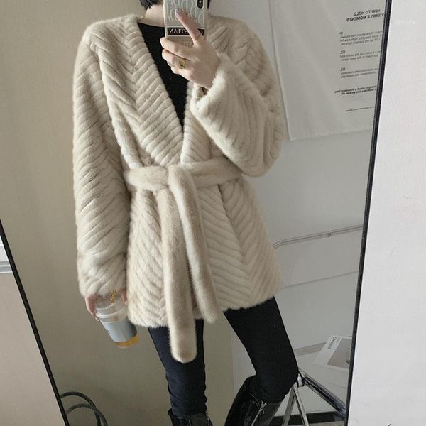 

2020 new fashion women coat one piece of fur winter faux fur jacket elegant plush jacket femme artificial1, Black