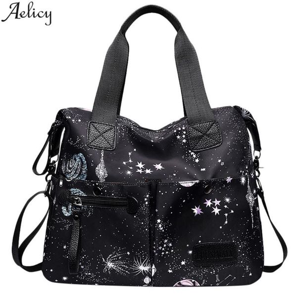 

aelicy мода женщины пейзаж шаблон сумка плеча леди мода универсальный ранцы ручная сумка с застежкой-молнией оксфорд totes новый