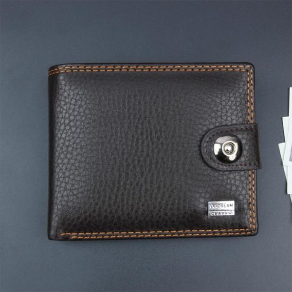 

2018 leather men wallets simple style hasp purse business card holder brand male wallet bifold coin pocket purse, Red;black