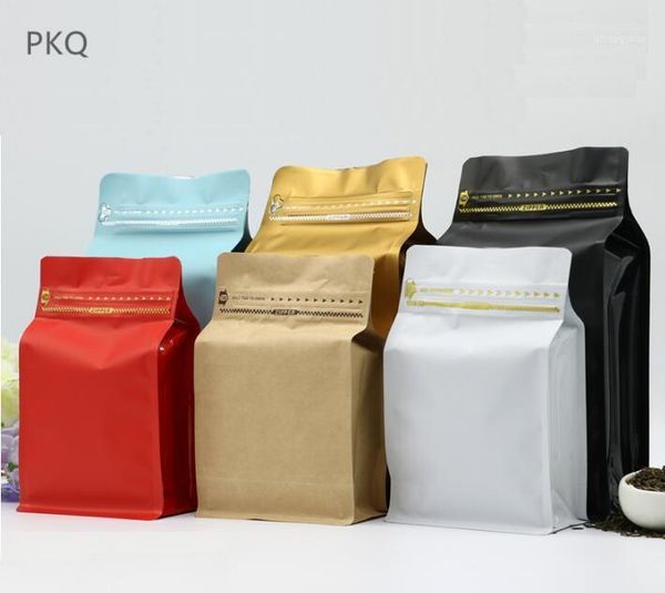 

50pcs colorful kraft aluminum foil storage bag half pound coffee candy cookie dried clip chain1