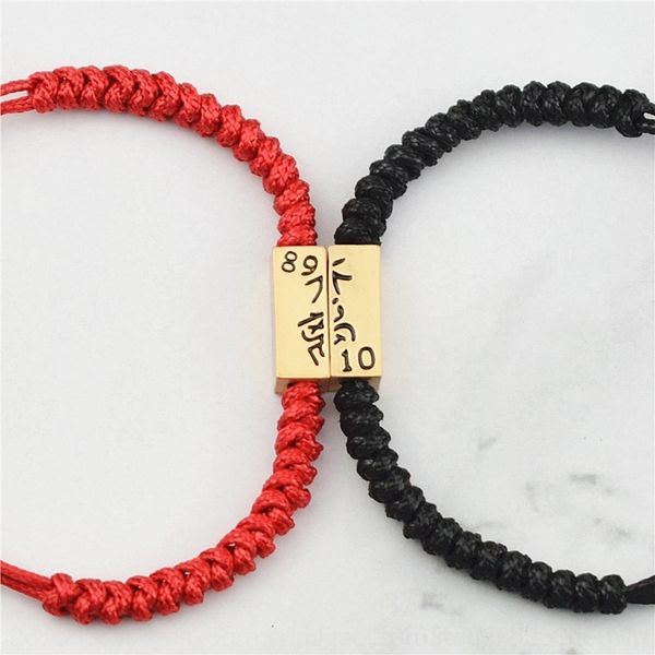 

h320b 89 without bracelet 10 red rope hand woven 10 creative personality lettering 89 inseparable transshipment lovers bracelet nmf3e, Golden;silver