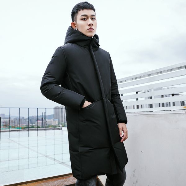 

new men's long down jacket with thickened winter clothing in 2020, Black
