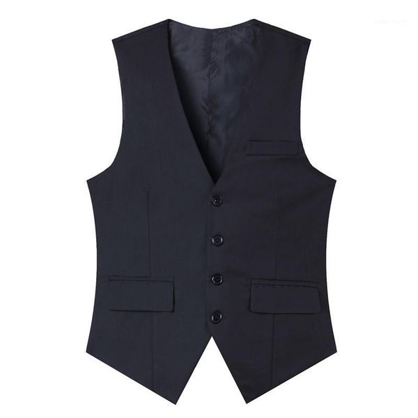 

new high-quality goods high-end wedding dress and groom pure color suit vest men black grey slim business suits vest male1, Black;white