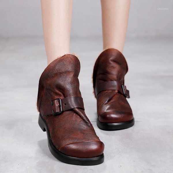 

boots 2021 winter genuine leather snow women's real wool warm comfortable ankle solid color wool1, Black