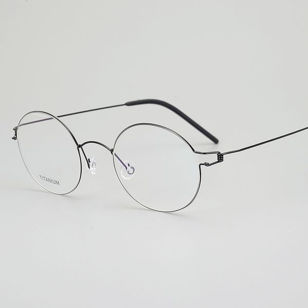

iron titanium round frames men women ultralight male gold glass brand glasses, White;black