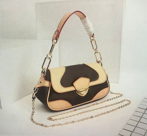 

m69813 fashion metis handbags purses classic metal chain hasp mono bag women tote leather shoulder bags 69813