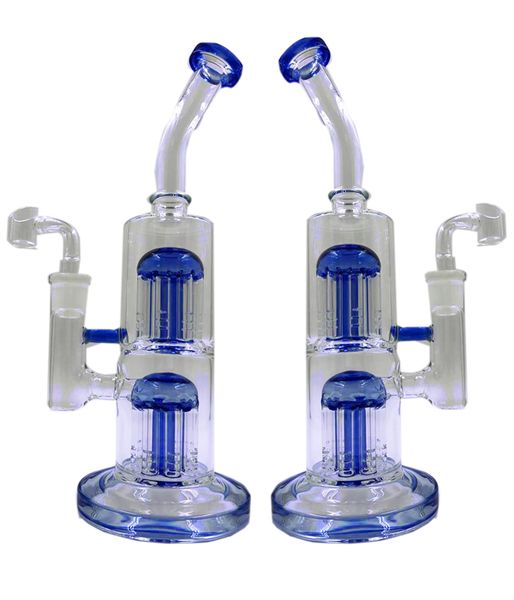 

hookahs double chamber with arm tree perc diffuser glass bongs