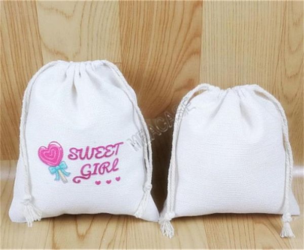 

sublimation drawstring bag christmas gift candy bag thermal transfer blank wristlets pouch storage package bags 18*23cm d102907, Black