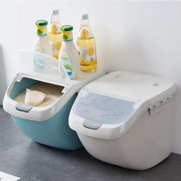 

plastic rice grain storage box sealed moisture-proof dust-proof large storage container household kitchen rice barrel tank