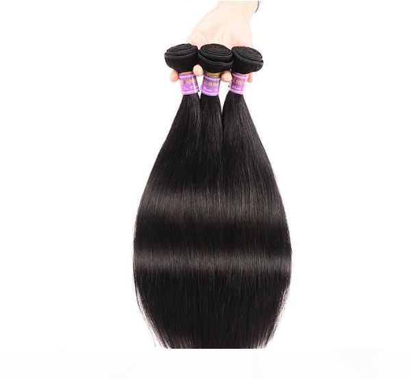 

30 inches real wig hair curtain brazilian straight human hair straight hair 3 4pcs natural color unprocessed ing, Black