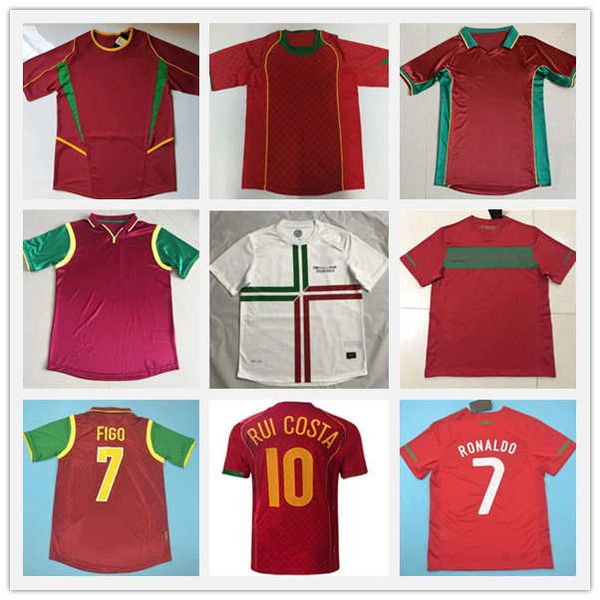 

1998 1999 rui costa figo mens retro soccer jerseys nani r. meireles home red away white football shirts short sleeve uniforms, Black;yellow