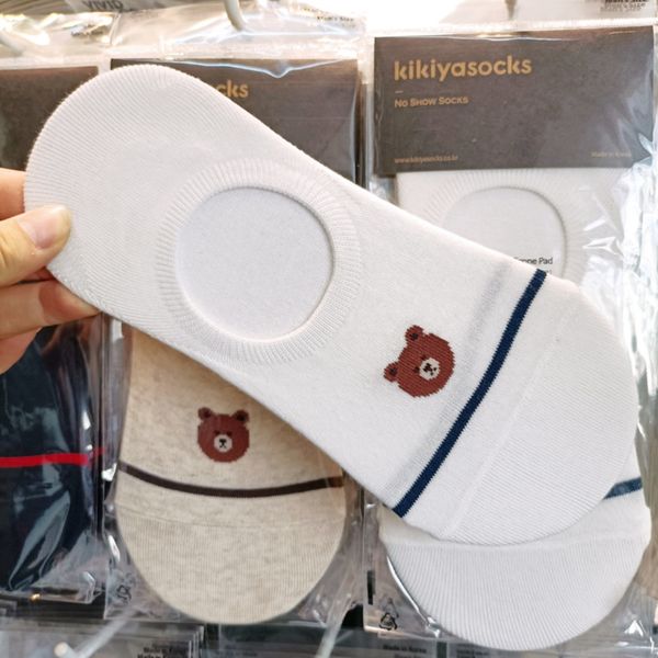 

south korea east gate kikikiya male boat gentleman bear cartoon antiskid boat sockssocks and sockssocks summer thin cotton invisible w2tic w, Black