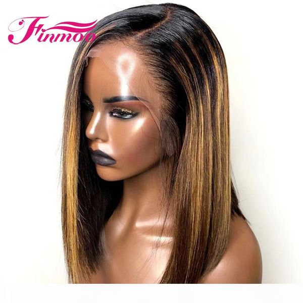 

highlight colored honey blonde bob lace front human hair wigs with baby hair brazilian remy 13x6 lace wig for black women 180%