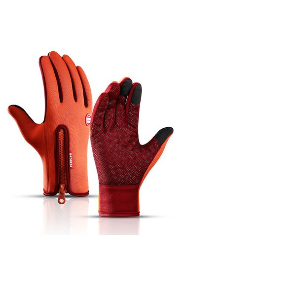 

winter cycling gloves with wrist support touch screen bicycle gloves outdoor sports anti-slip windproof bike full finger, Black