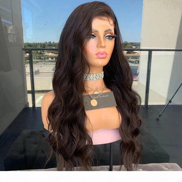 

natural brown wavy human hair lace front wigs for women 13x4 lace front combodian remy full lace human hair 180density 360 frontal wigs, Black