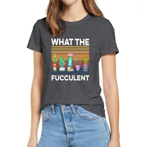 

100% cotton 2020 fashion summer t shirts retro succulent what the fucculent t shirt women white shirt soft tee xs - 3xl1