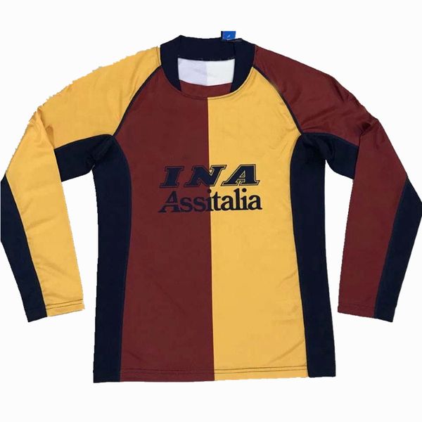 

roma retro classic 2001 2002 soccer jerseys totti 01/02 retro football sports shirt s-2xl, Black;yellow