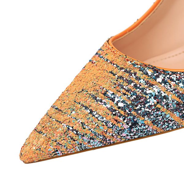 

women 8.5cm high heels bling glitter stripper pumps lady wedding bridal purple fetish heels lady scarpins valentine shoesmultifunction, Black