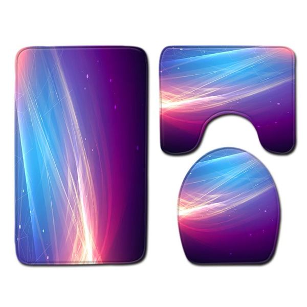 

line pattern toilet three-piece set and floor mat bathroom three-piece set