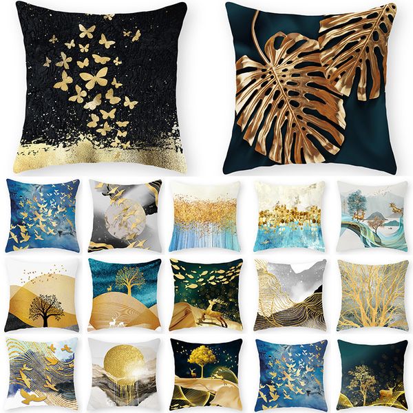 

1pcs golden tree forest polyester throw pillow cushion cover car home decor decoration sofa bed decorative pillowcase 40524