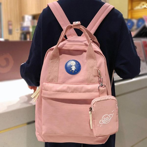 

cute student waterproof backpack female women vintage school bag girl lady nylon backpack book bags fashion teenage harajuku new bbytqn