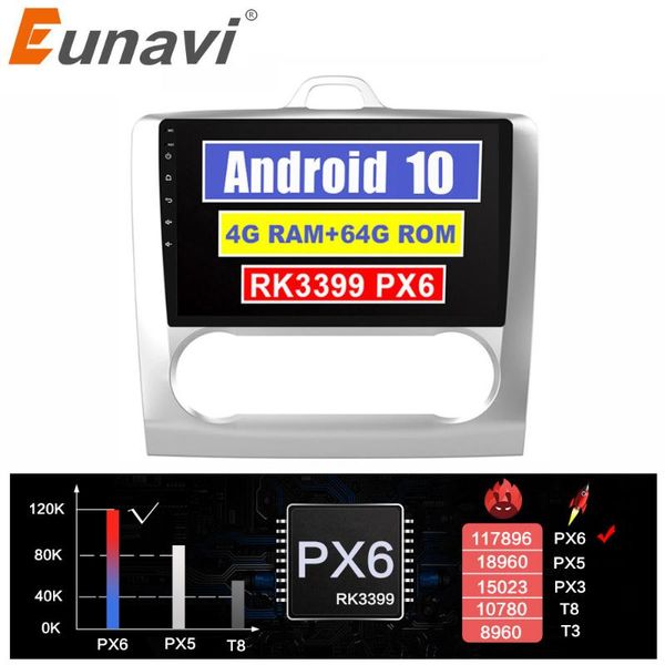 

eunavi 2 din android car radio for focus 2 2004-2011head unit stereo audio gps navigation multimedia player 4g 64gb dsp car dvd