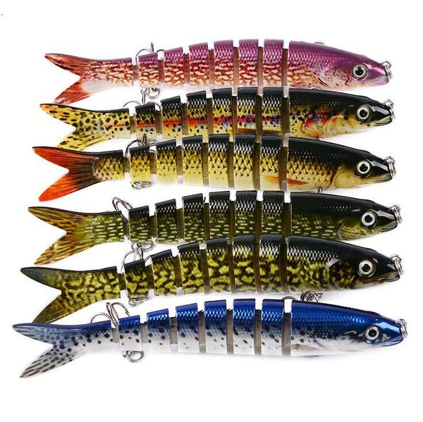 

13.28cm 19g swimbait hard bait fishing lure professional isca artificial lures tackle minnow 8 segments lure bait fishing accessories us-812