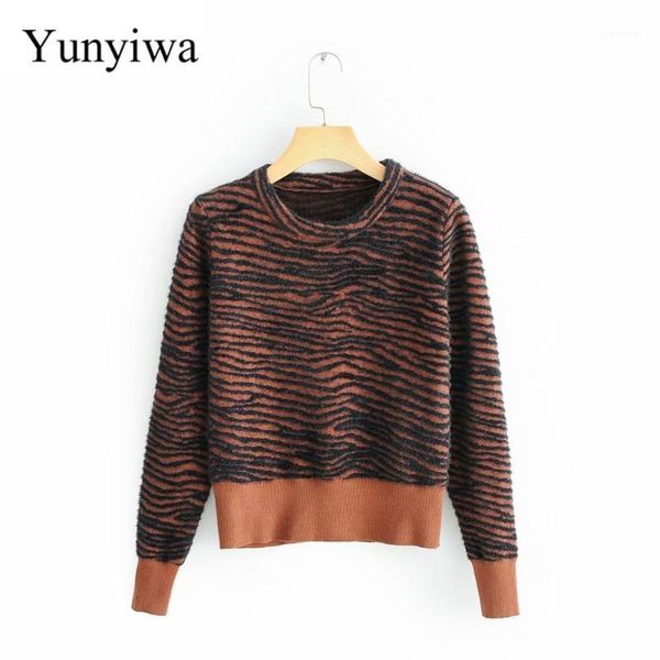 

2020 autumn winter women fashion zebra pattern casual streetwear sweater ladies basic o neck long sleeve pullover sweaters1, White;black