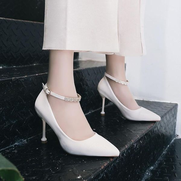 

2021 women pumps female kitten heel sweet slip on pointed toe shoes thin high heels ladies casual spring shoes u14-141, Black