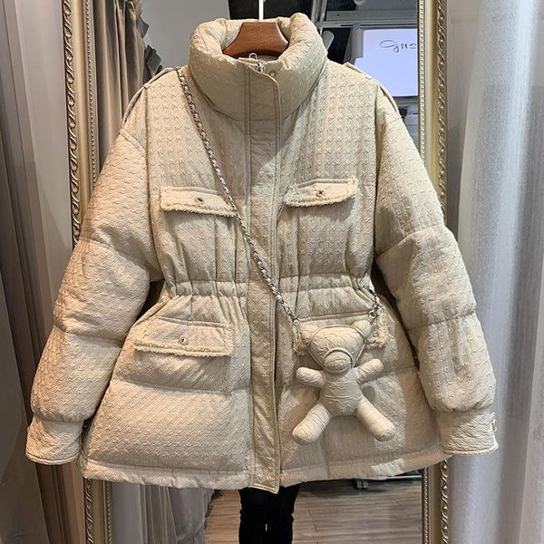 

in 2021 new winter down jacket female long thickening ms han edition small sweet wind down jacket manufacturer wholesale, Black
