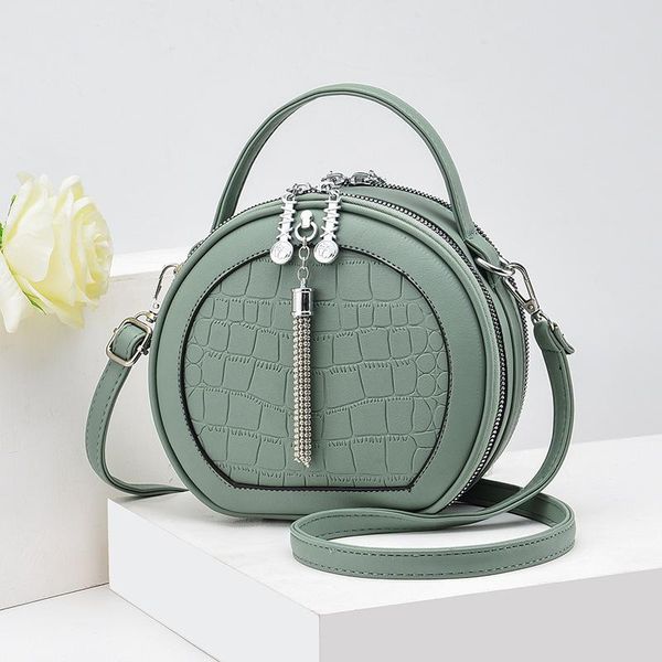 

2020 women alligator leather small round handbags designer lady's shoulder crossbody bag women's circle handbag