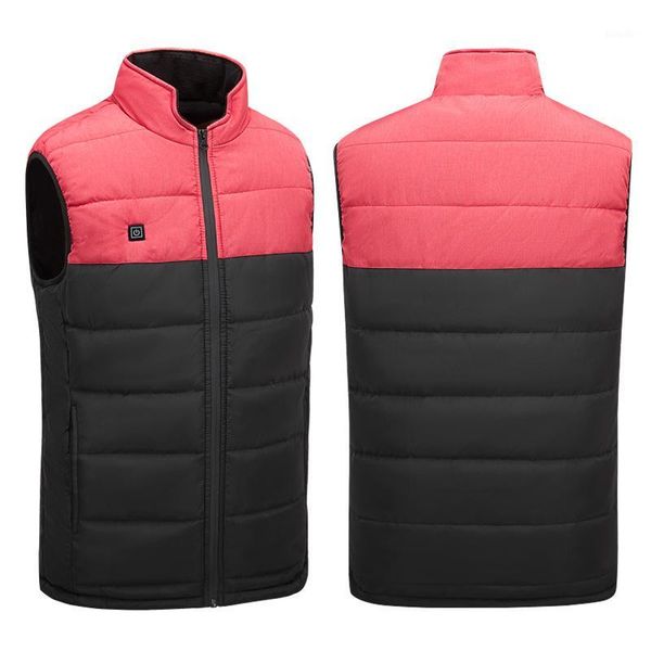

couples usb heated vest men vest women smart heated jacket insulation 2020 winter outdoor camping snow riding running coat1, Gray;blue