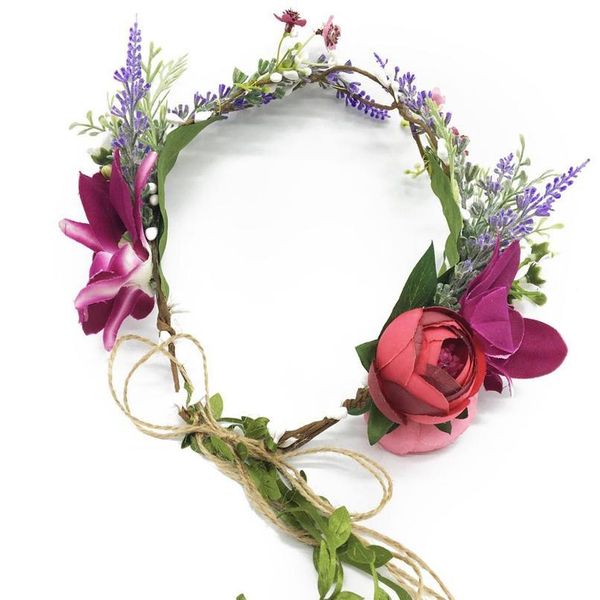 

lavender flower crown bride wedding party hair accessories girl flower wreath headband floral garlands women headdress o qylcrn
