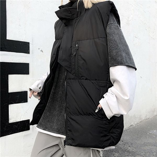 

fashion womens down vests parkas winter autumn outerwear men & women vests letter pattern coats womens clothing sale, Black;white
