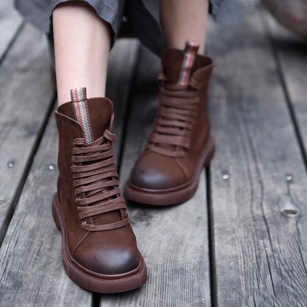 

artmu оригинальные осенью и зимние женские сапоги новые натуральные кожаные сапоги martin retro british рост студента увеличиваются 6652, Black