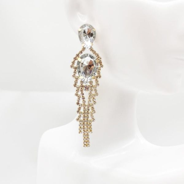 

dangle & chandelier 2021 fashion luxury bling crystal chains long tassel drop earring women party wedding bridal jewelry earrings accessorie, Silver