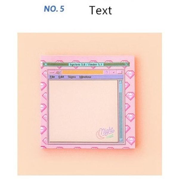 

retro computer sticky memo note pad memo sheets pink post draw text sticker it label stationery office school supplies fm459 wmtakt xhhair